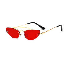 Best Thin Small Mirrored Cat Eye Sunglasses Rose Gold Wholesale In China